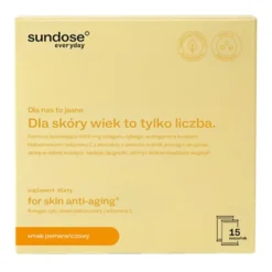 Sundose Everyday For Skin Anti-Aging Kwas Hialuronowy i Witamina C, saszetki z proszkiem, smak pomarańczowy, 15 szt.