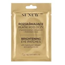 SunewMed+, rozjaśniające płatki pod oczy z hydrolizowanym kolagenem i drobinkami złota, 1 para