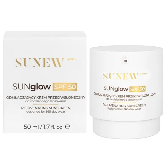 Sunew Med+ SUNglow SPF 50, odmładzający krem przeciwsłoneczny do twarzy, 50 ml