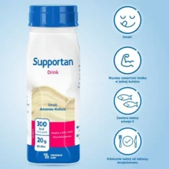 Supportan Drink, płyn o smaku ananas kokos, 4 x 200 ml