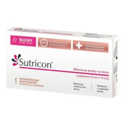 Sutricon, silikonowe plastry na blizny, 3 cm x 10 cm, 5 szt.