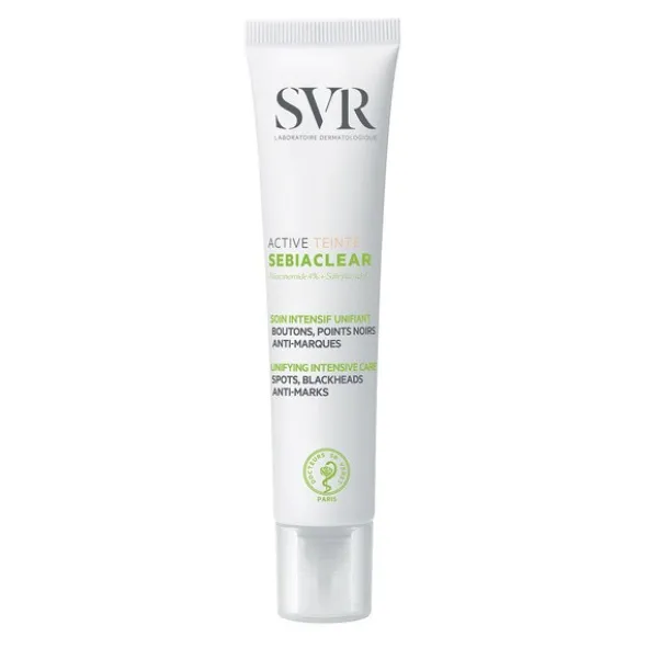SVR Sebiaclear Active Teinte, ujednolicający krem aktywny redukujący zmiany trądzikowe, 40 ml