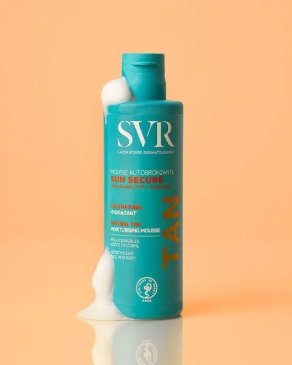 SVR Sun Secure Mousse Autobronzante, samoopalacz w piance, nawilżający, 150 ml