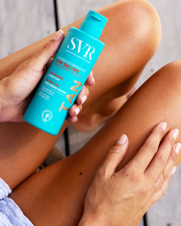 SVR Sun Secure Mousse Autobronzante, samoopalacz w piance, nawilżający, 150 ml