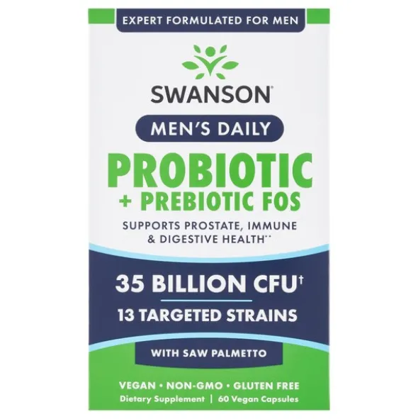 Swason Men's Daily Probiotic+Prebiotic FOS, kapsułki, 60 szt.