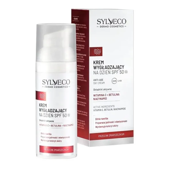 Sylveco Dermo Przeciw zmarszczkom, krem wygładzający na dzień SPF 50, 50 ml