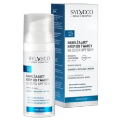 Sylveco Dermo Sucha skóra, krem nawilżający do twarzy na dzień SPF 50, 50 ml