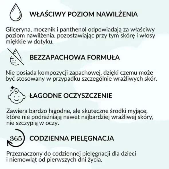 Sylveco dla dzieci, kremowy szampon i płyn do kąpieli, 300 ml