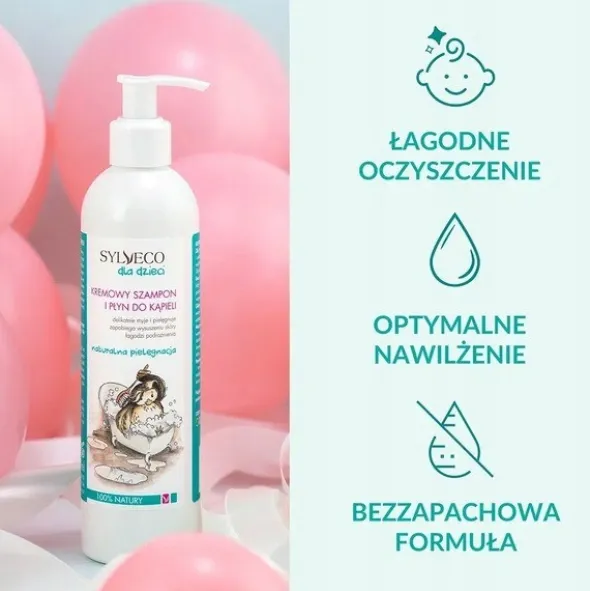 Sylveco dla dzieci, kremowy szampon i płyn do kąpieli, 300 ml