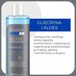 Sylveco Pure Line Men, żel pod prysznic 3w1, nawilżająco-łagodzący, 400 ml