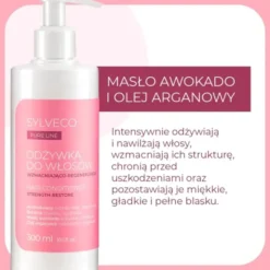 Sylveco Pure Line, wzmacniająco-regenerująca odżywka do włosów, 300 ml