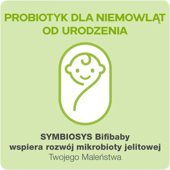 Symbiosys Bifibaby, probiotyk od urodzenia, Bifidobacterium breve, krople, 8 ml