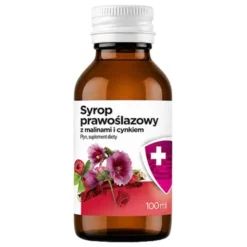 Syrop prawoślazowy, z malinami i cynkiem, 100 ml