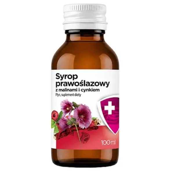 Syrop prawoślazowy, z malinami i cynkiem, 100 ml
