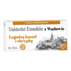 Tabletki Emskie z Wadowic, tabletki do ssania, smak pomarańczowy, 12 szt.