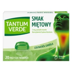 Tantum Verde smak miętowy, 3 mg, pastylki twarde, 20 szt.