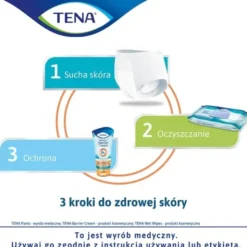 Tena ProSkin Wet Wash Gloves, wstępnie nawilżone rękawice do mycia, bezzapachowe, 8 szt.