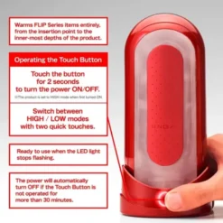 TengaFlip 0 Red Warmer Package, masturbator z podgrzewaczem, 1 szt.