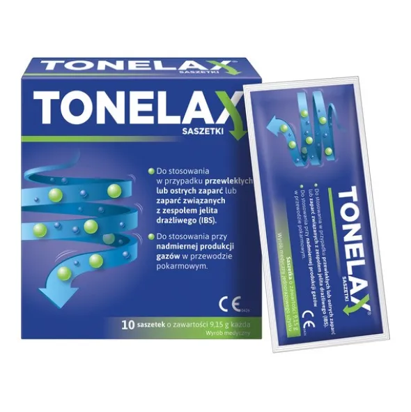 Tonelax, proszek za zaparcia i wzdęcia, 10 saszet.