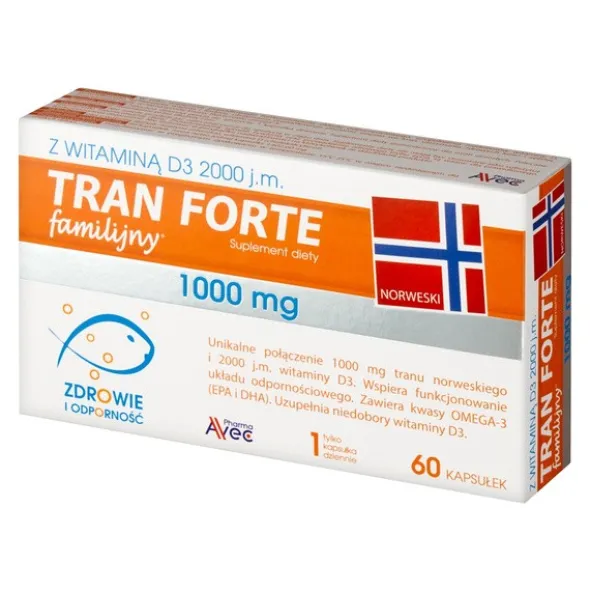 Tran familijny Forte, kapsułki, 60 szt.