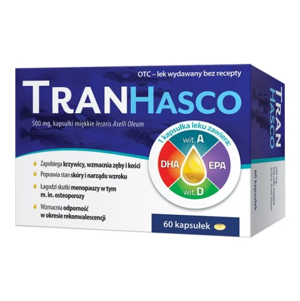 Tran Hasco, 500 mg, kapsułki miękkie, 60 szt.