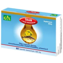 Tran z olejem wiesiołkowym, 500 mg, kapsułki, 60 szt.