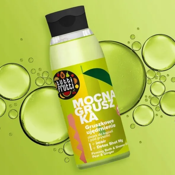 Tutti Frutti, ujędrniający olejek do kąpieli i pod prysznic, Mocna Gruszka, 400 ml