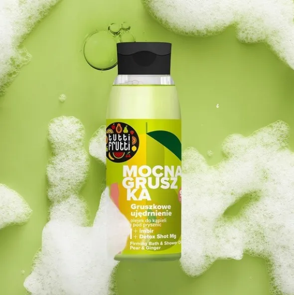 Tutti Frutti, ujędrniający olejek do kąpieli i pod prysznic, Mocna Gruszka, 400 ml