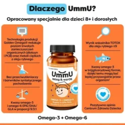 UmmU Mózg & wzrOK 8+, kapsułki miękkie, 120 szt.