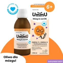 UmmU Mózg & wzrOK 6+, płyn, smak owoce leśne, 150 ml