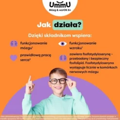 UmmU Mózg & wzrOK 6+, płyn, smak owoce leśne, 150 ml