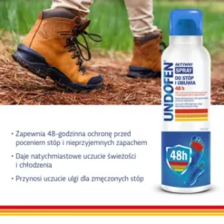 Undofen, aktywny spray do stóp i obuwia 48h, 150 ml