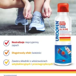 Undofen, aktywny spray do stóp i obuwia All in One, 150 ml