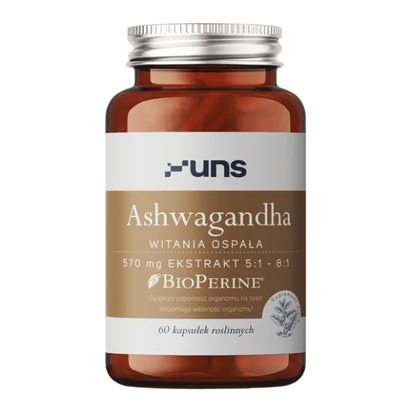 Uns Ashwagandha + Bioperine, kapsułki twarde, 60 szt.