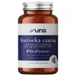 Uns Borówka czarna + Bioperine, kapsułki twarde, 60 szt.