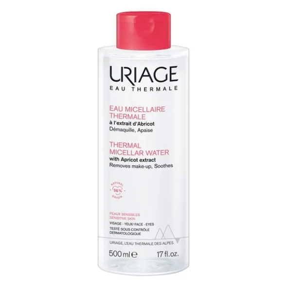 Uriage Eau Thermale, woda micelarna z ekstraktem z moreli do skóry wrażliwej, 500 ml
