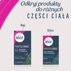 Veet Easy-Gelwax, plastry z woskiem, skóra wrażliwa, 20 szt.