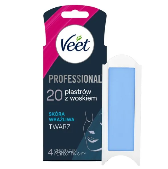Veet Easy-Gelwax, plastry z woskiem, skóra wrażliwa, 20 szt.