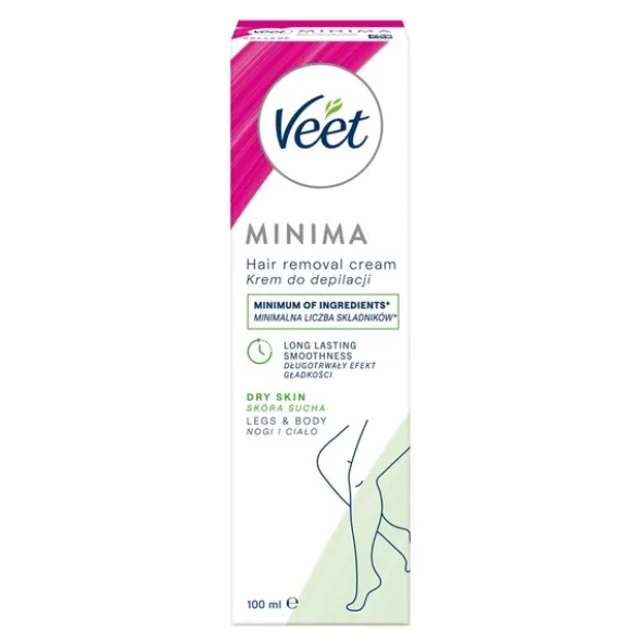 Veet Minima, krem do depilacji, skóra sucha, 100 ml