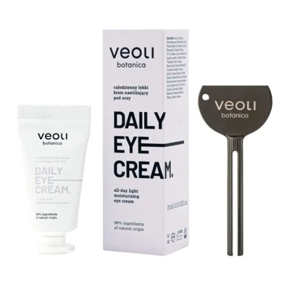 Veoli Botanica Daily Eye Cream, całodzienny lekki krem nawilżający pod oczy, 15 ml