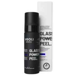 Veoli Botanica Glass Skin Power Peel, nawilżająco-rozświetlający peeling do twarzy z kwasem mlekowym, traneksamowym i ektoiną, 30 ml