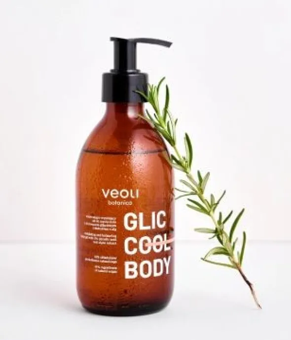 Veoli Botanica Glic Cool Body, żel złuszczająco-regulujący do mycia ciała, 280 ml