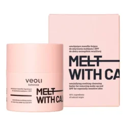 Veoli Botanica, Melt With Calmness, emulgujące masełko kojące do zmywania makijażu i SPF do skóry szczególnie wrażliwej, 40 g