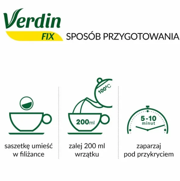 Verdin fix z maliną, susz ziołowy, 20 szt.