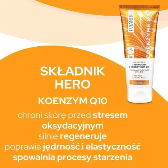 Vianek Hero Q10, maseczka całonocna z koenzymem Q10, 75 ml