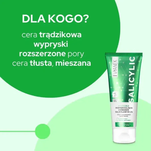 Vianek Hero Salic, maseczka oczyszczająca z kwasem salicylowym 2%, 75 ml