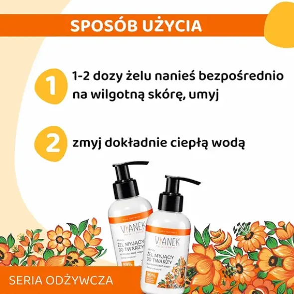 Vianek, odżywczy żel myjący do twarzy, 150 ml