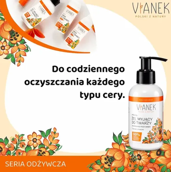 Vianek, odżywczy żel myjący do twarzy, 150 ml