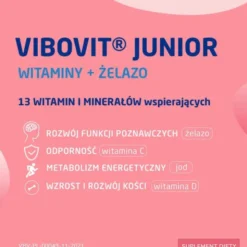 Vibovit Junior, tabletki do ssania o smaku owoców leśnych, od 4 lat, 30 szt.