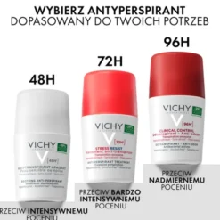 Vichy, antyperspirant w kulce do skóry wrażliwej lub po depilacji, 50 ml